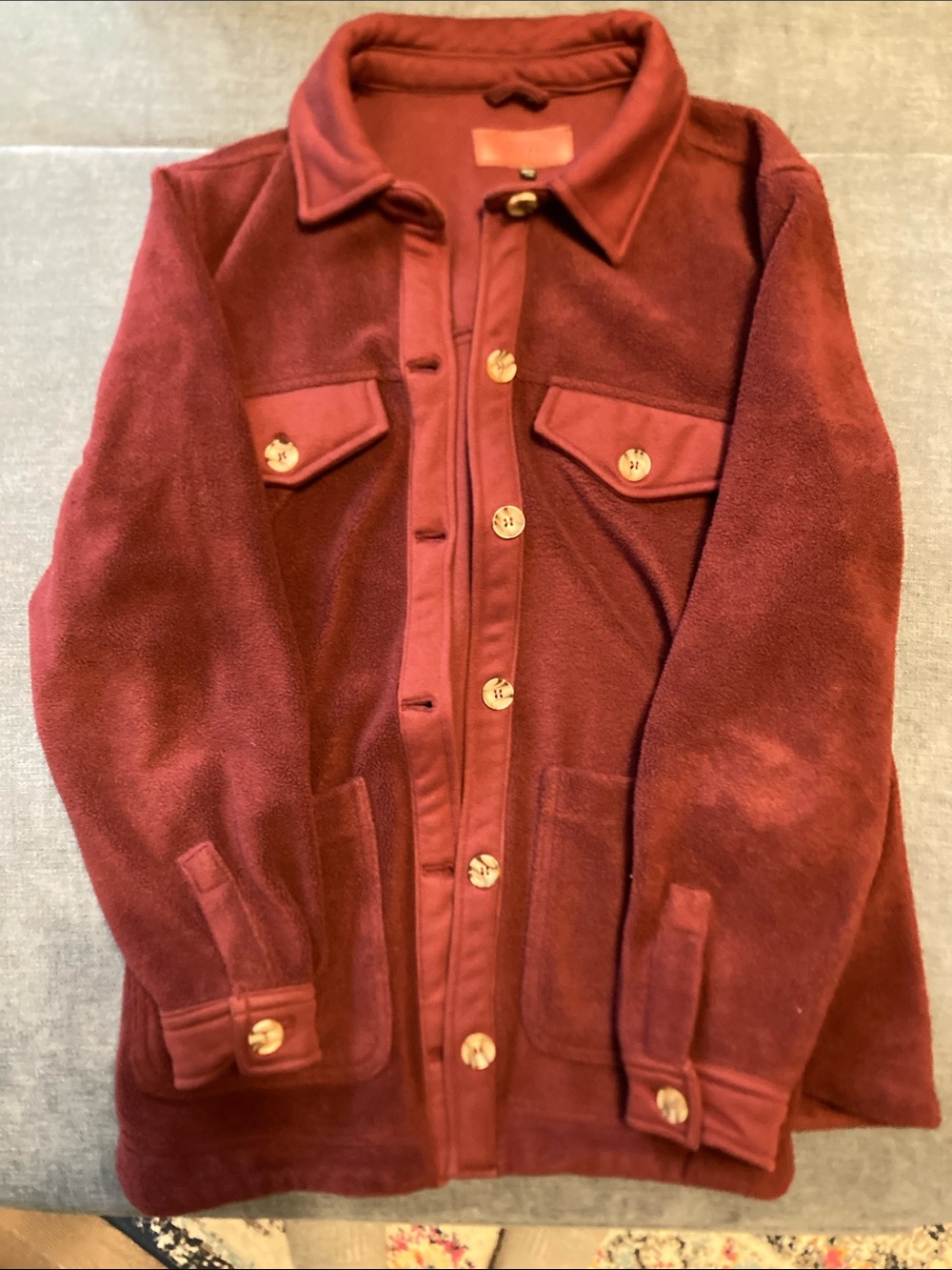 Blank NYC Women's Burgundy Teddy Jacket
